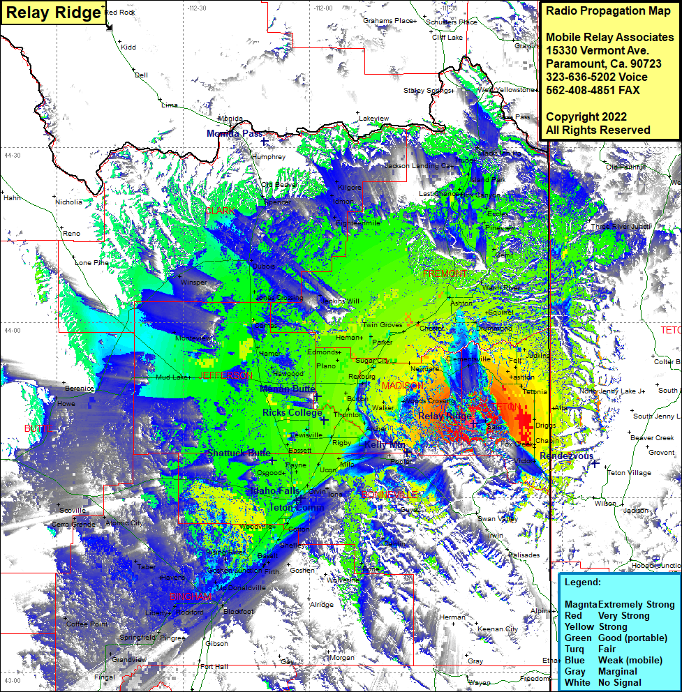 heat map radio coverage Relay Ridge
